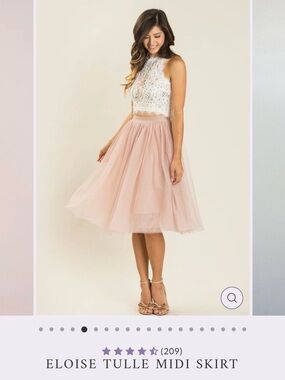 Esley Dusty Rose Tulle Midi Skirt bought from Morning Lavender.